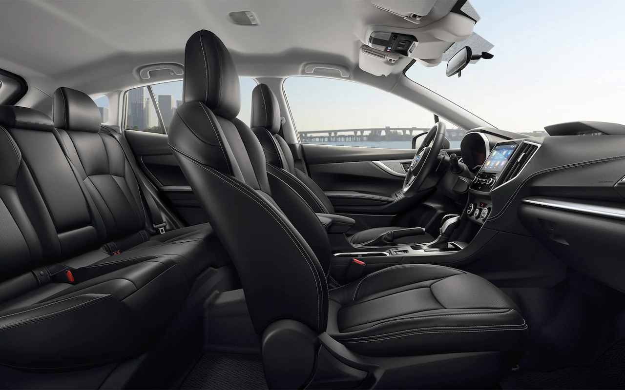 Interior of 2022 Impreza Limited 5 door with Black Leather